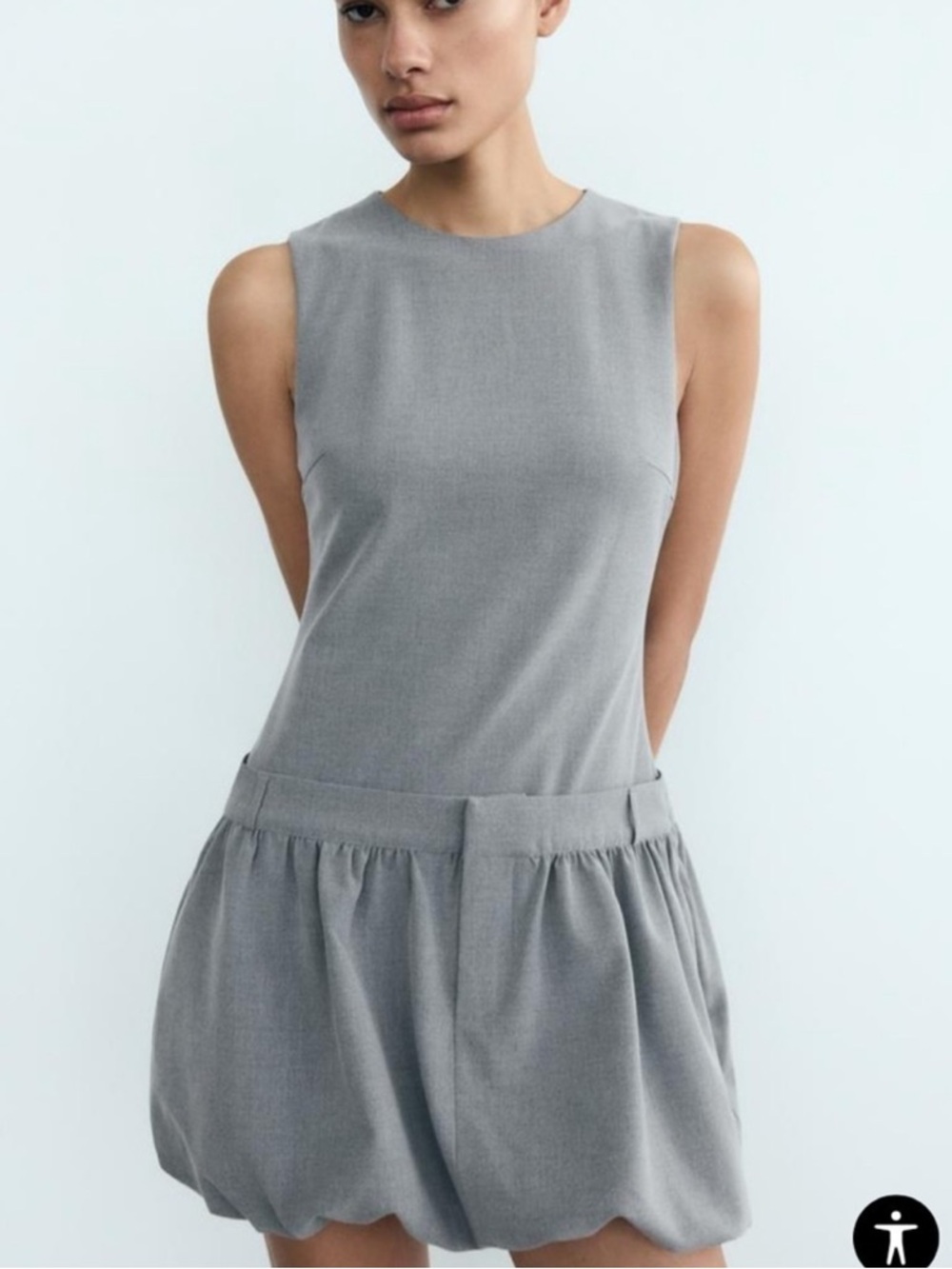 New Zara Gray Sleeveless Mini Dress